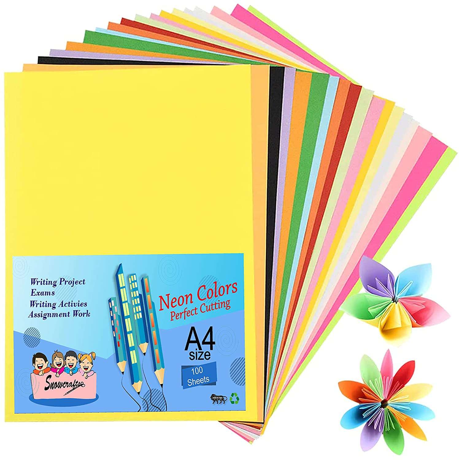 A4 Size Assorted Colored Paper Sheets Art Craft Paper Kidivo