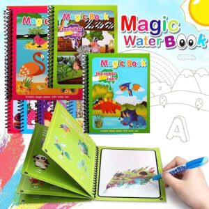 📘 Kidivo Water Magic Book for Kids | Reusable Coloring Activity Book with Water Brush Pen | Mess-Free Magical Fun